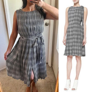 L’Agence Pleated Check Plaid Dress Size 2